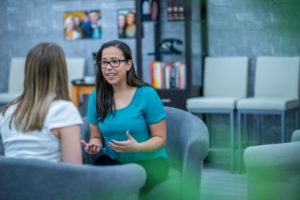 Women having conversation