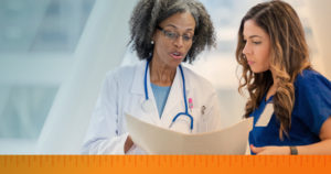 Medical staff collaborating